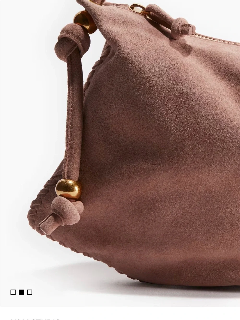 NWOT HM Premium Limited Ed Soldout Capsule Suede Hobo Shoulder Bag Dusty Rose